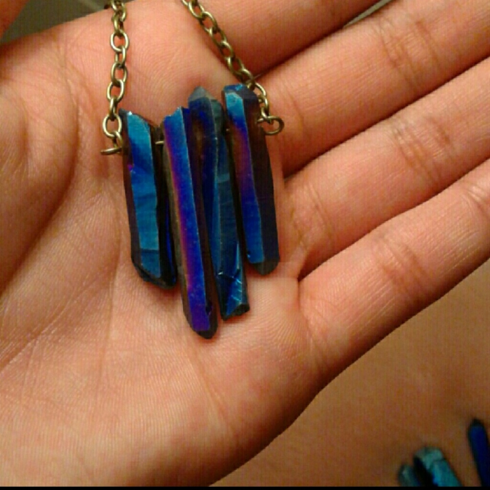 Raw Aura Quartz Necklace